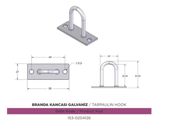 DORSE BRANDA HALAT KOPRUSU DUZ 35,5 - 42,50 MM